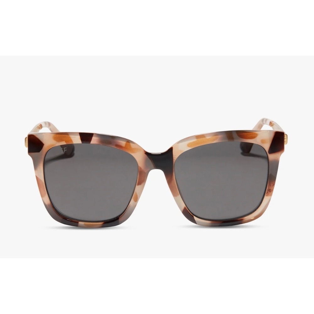 DIFF Hailey Sunglasses Cream Tortoise Gold Square Frame DE01-0255-CTGRN Womens - Picture 2 of 7